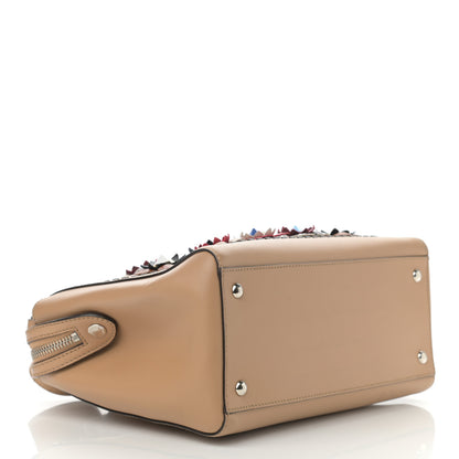 Fendi Calfskin Flowerland Studded Dotcom Satchel Cuoio Multicolor 4 of 15