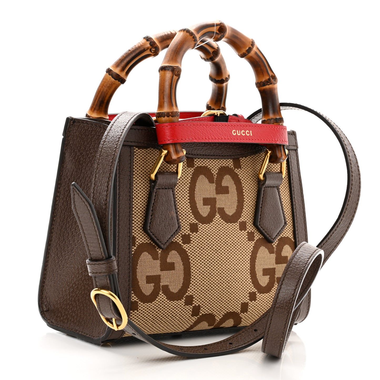 Monogram Jumbo GG Textured Dollar Calfskin Mini Diana Tote Bag Camel Ebony New Acero Pomegranate Red