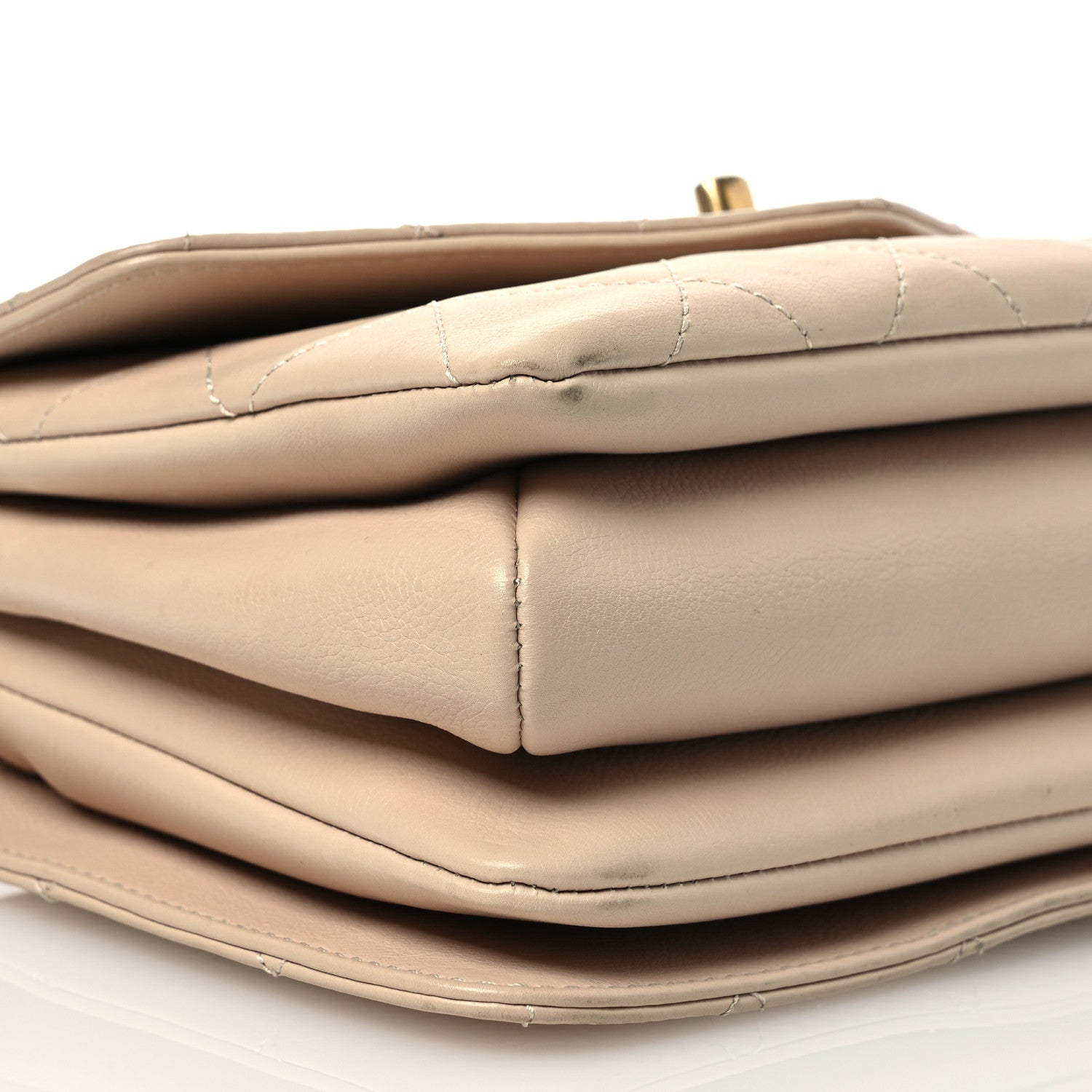 Chanel Calfskin Quilted Metal Small Top Handle Envelope Flap Beige 11 of 16