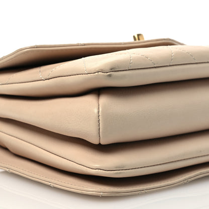 Chanel Calfskin Quilted Metal Small Top Handle Envelope Flap Beige 11 of 16