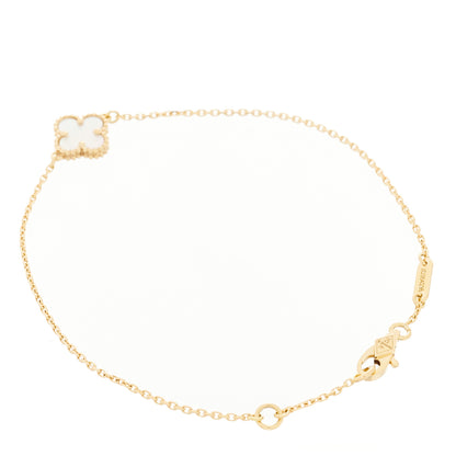 Van Cleef & Arpels 18K Yellow Gold Mother of Pearl Sweet Alhambra Bracelet 2 of 5