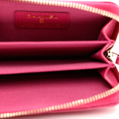 Chanel Caviar Quilted Zip Coin Purse Fuchsia 5 of 7