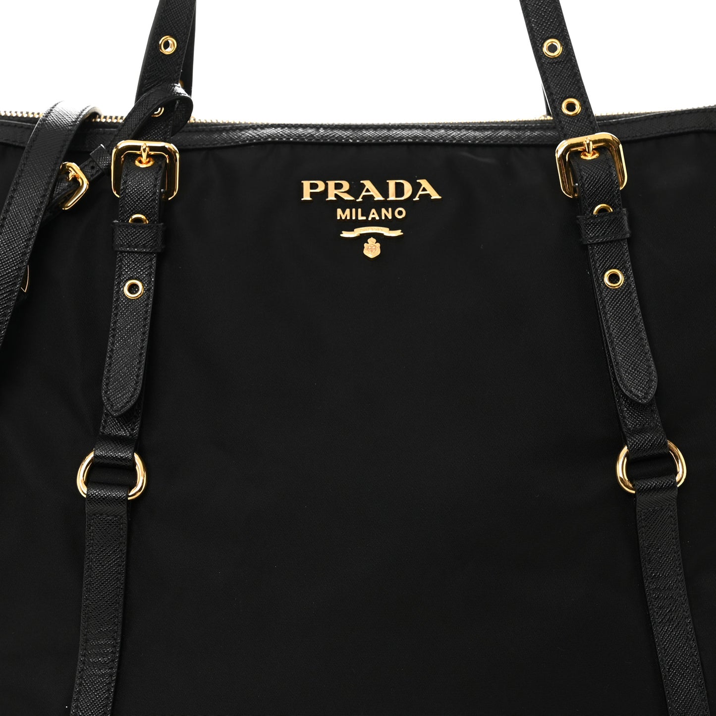 Tessuto Nylon Saffiano Tote Black