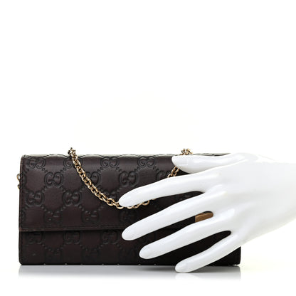 Gucci Guccissima Signature Dice Chain Wallet Chocolate 2 of 7