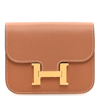 Hermes Evercolor Constance Slim Wallet Gold 1 of 9