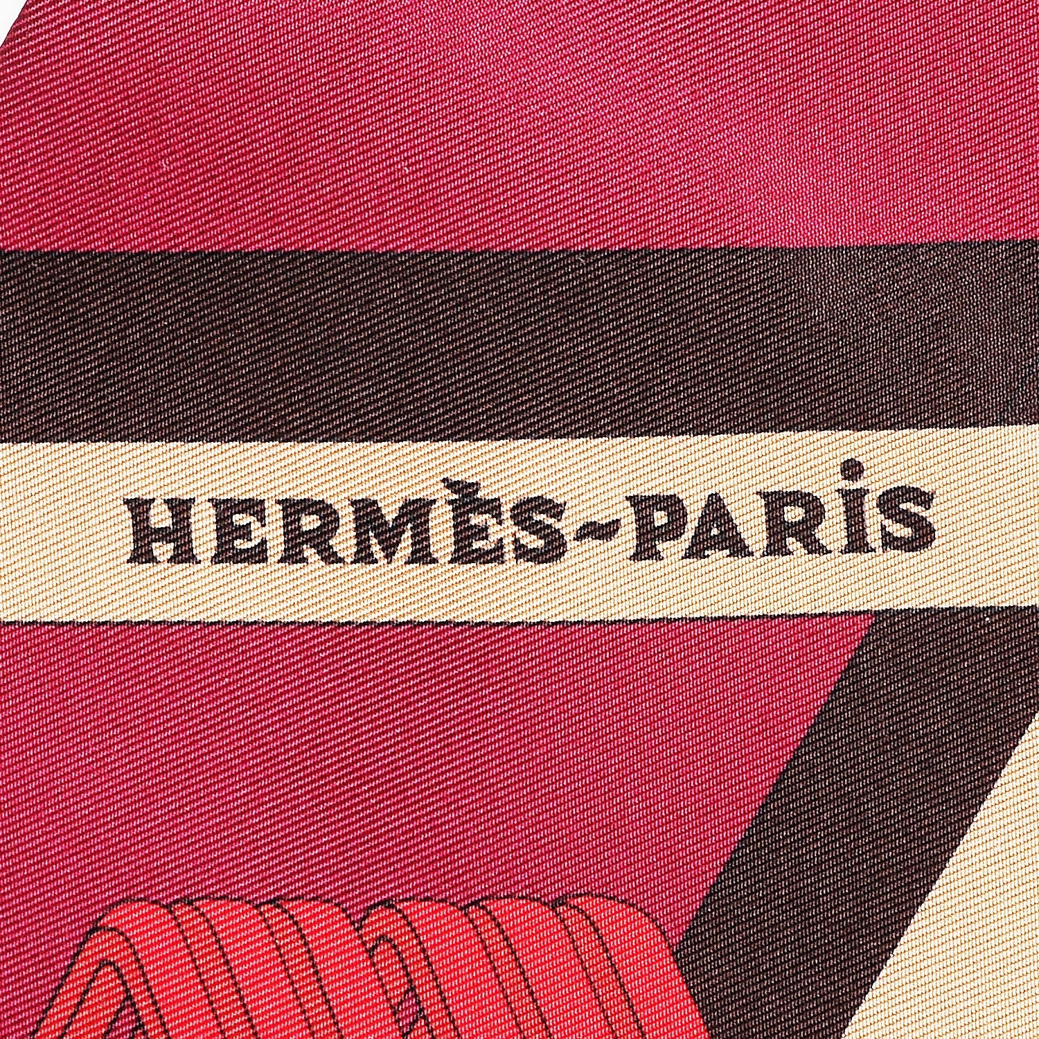 Hermes Silk Sangles en Zigzag Fleuries Maxi Twilly Bordeaux Jaune Vif Vert 4 of 5