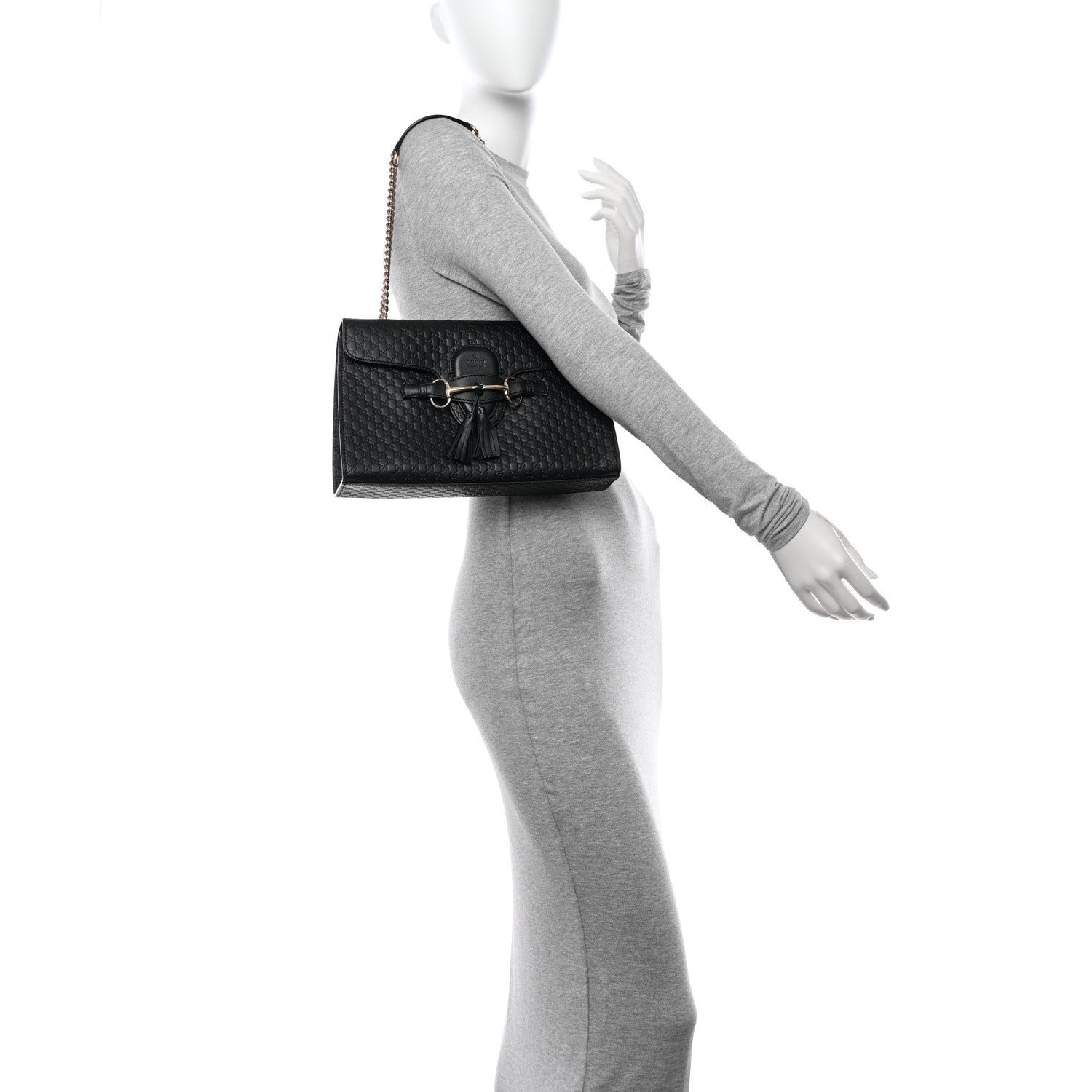 Gucci Microguccissima Medium Emily Chain Shoulder Bag Black 2 of 12
