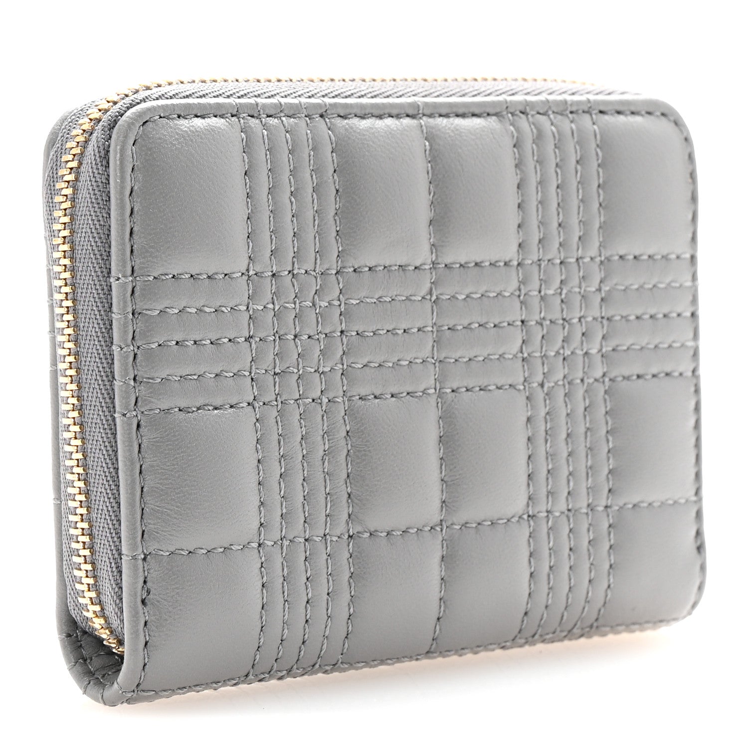 Burberry Lambskin Quilted Lola Wallet Grey 3 of 6