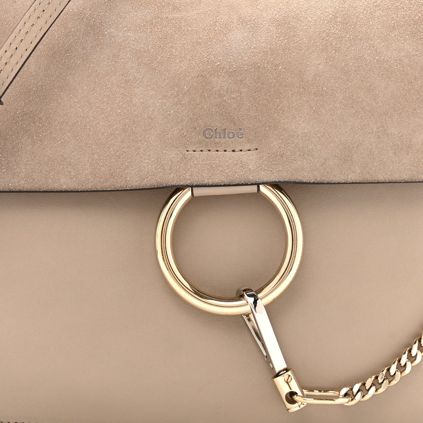 Calfskin Suede Medium Faye Shoulder Bag Motty Grey