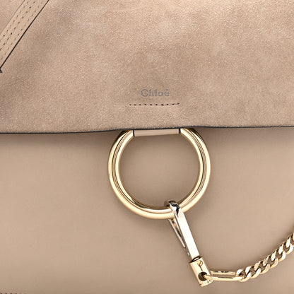 Chloe Calfskin Suede Medium Faye Shoulder Bag Motty Grey 9 of 16