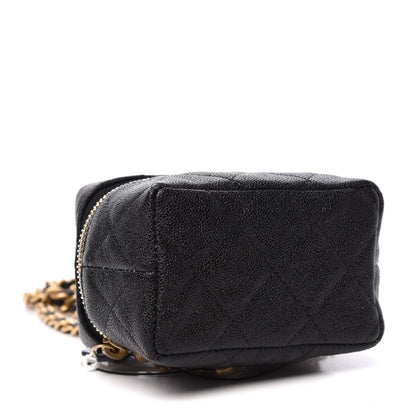 Chanel Caviar Quilted Mini Top Handle Vanity With Chain Black 4 of 10