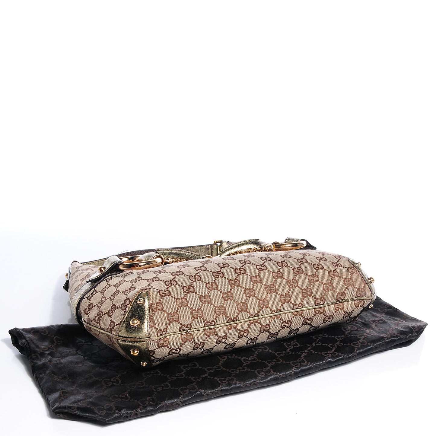 Monogram Large Horsebit Chain Hobo Metallic