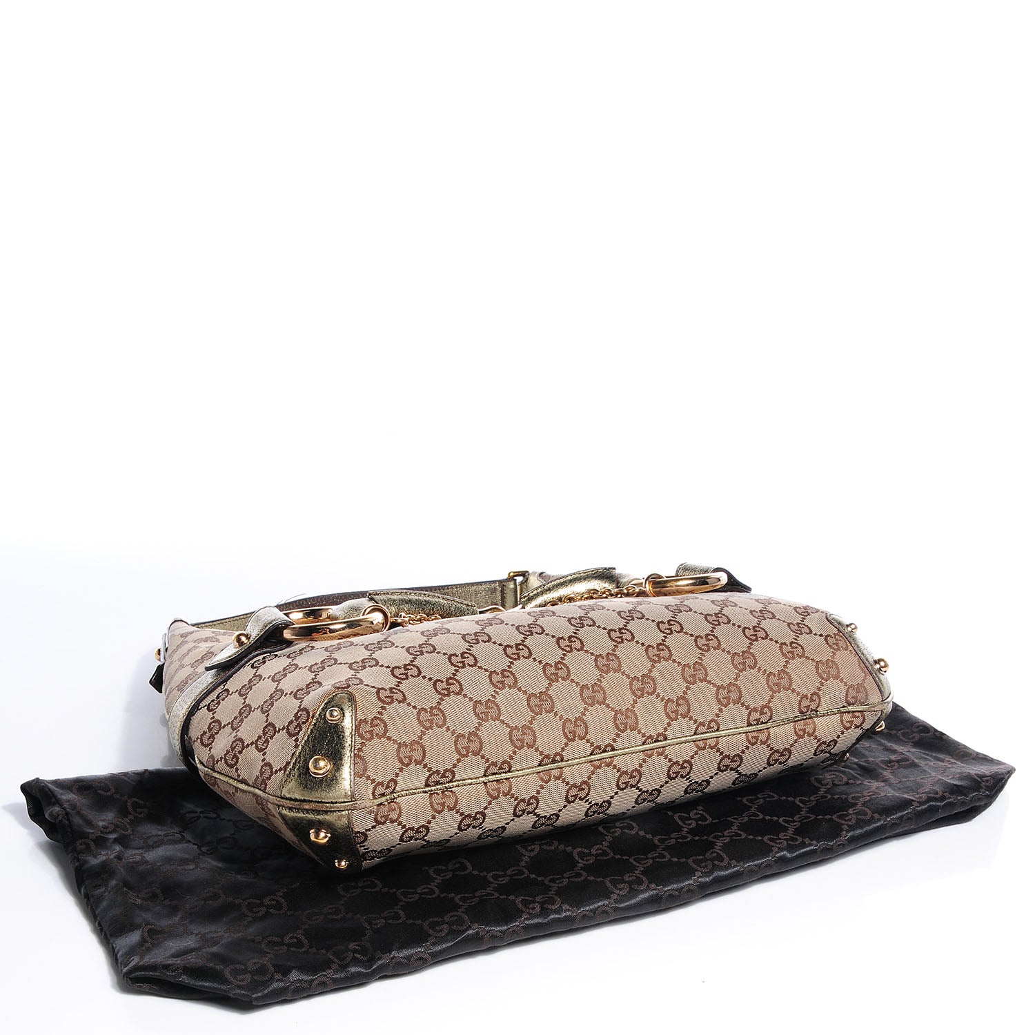 Gucci Monogram Large Horsebit Chain Hobo Metallic 4 of 8
