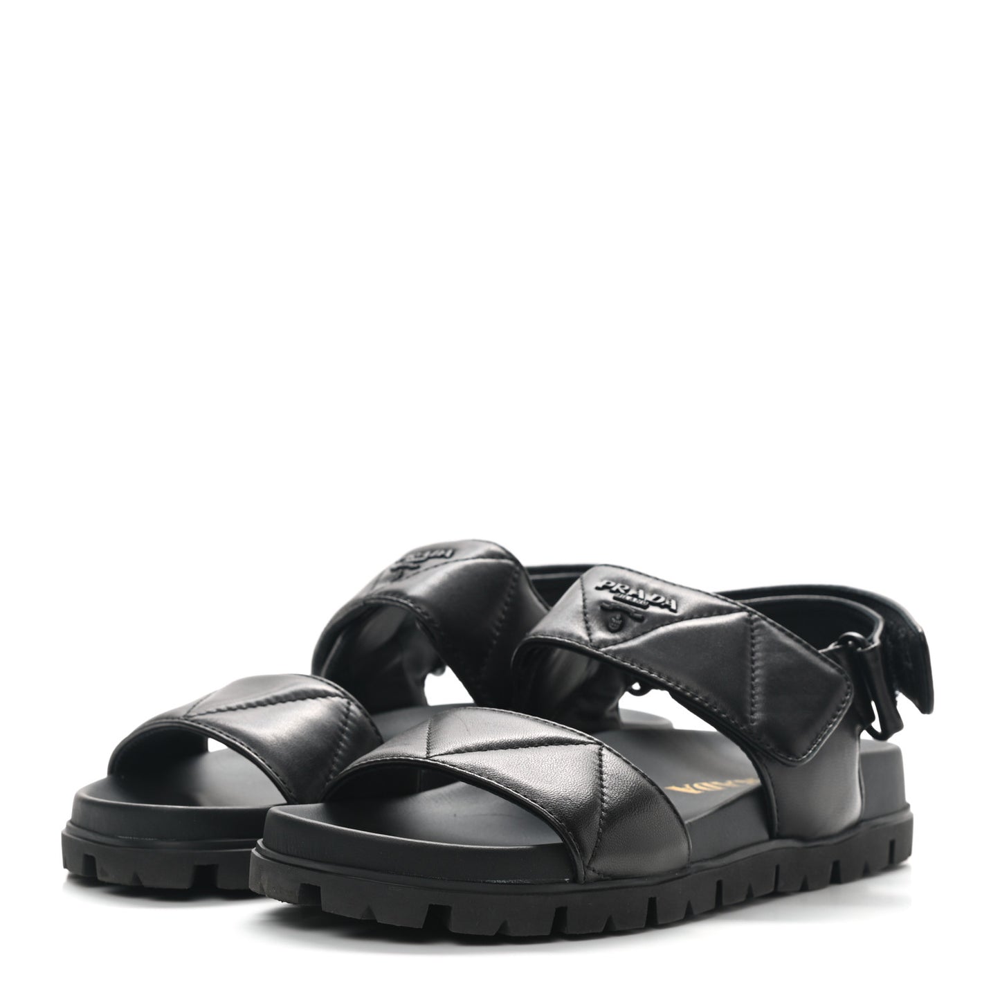 Nappa Logo Quilted 20mm Sport Sandals 36 Black