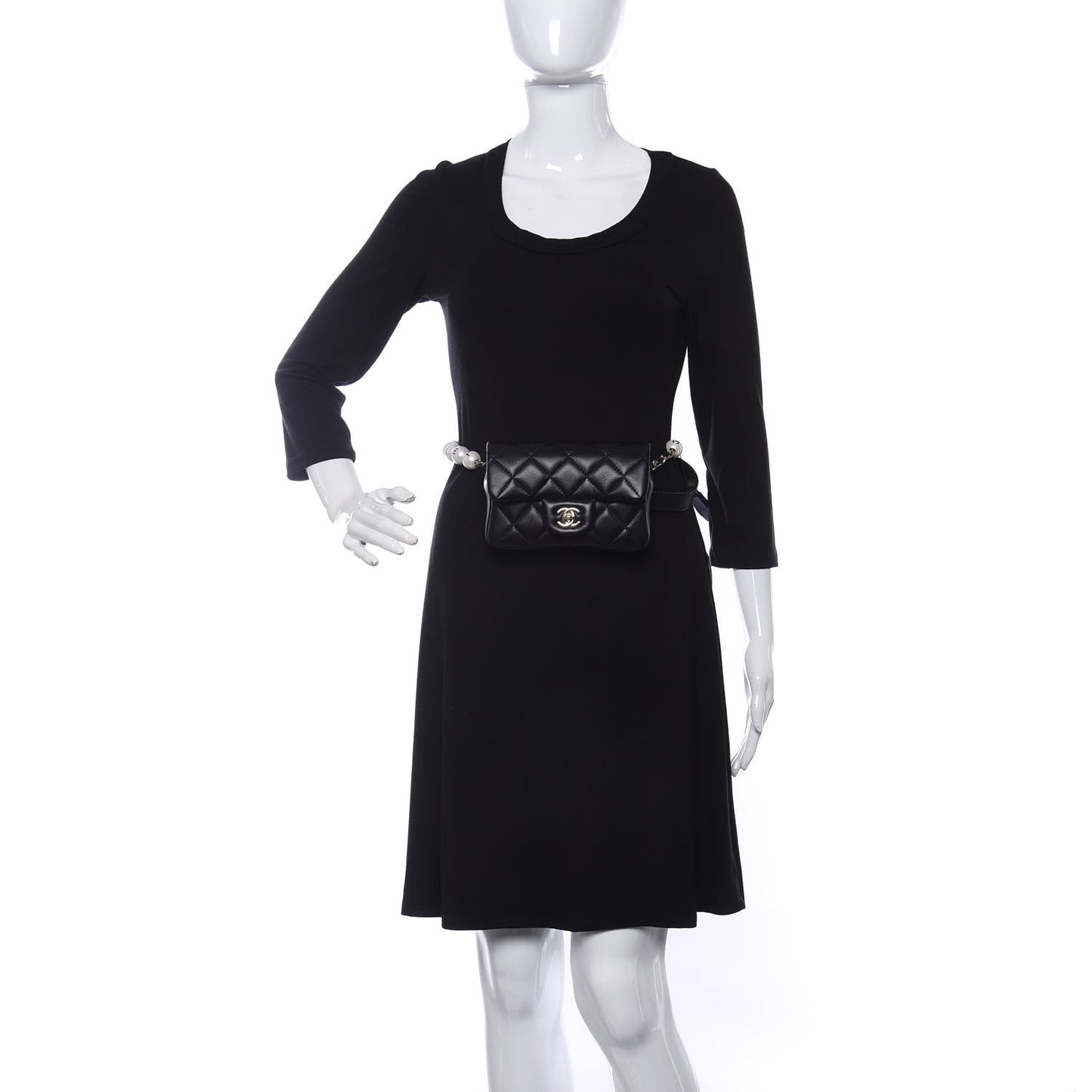 Lambskin Quilted Mini My Precious Waist Bag Black