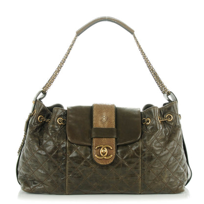 Chanel Glazed Calfskin Stingray Bindi CC Accordion Tote 1 of 8