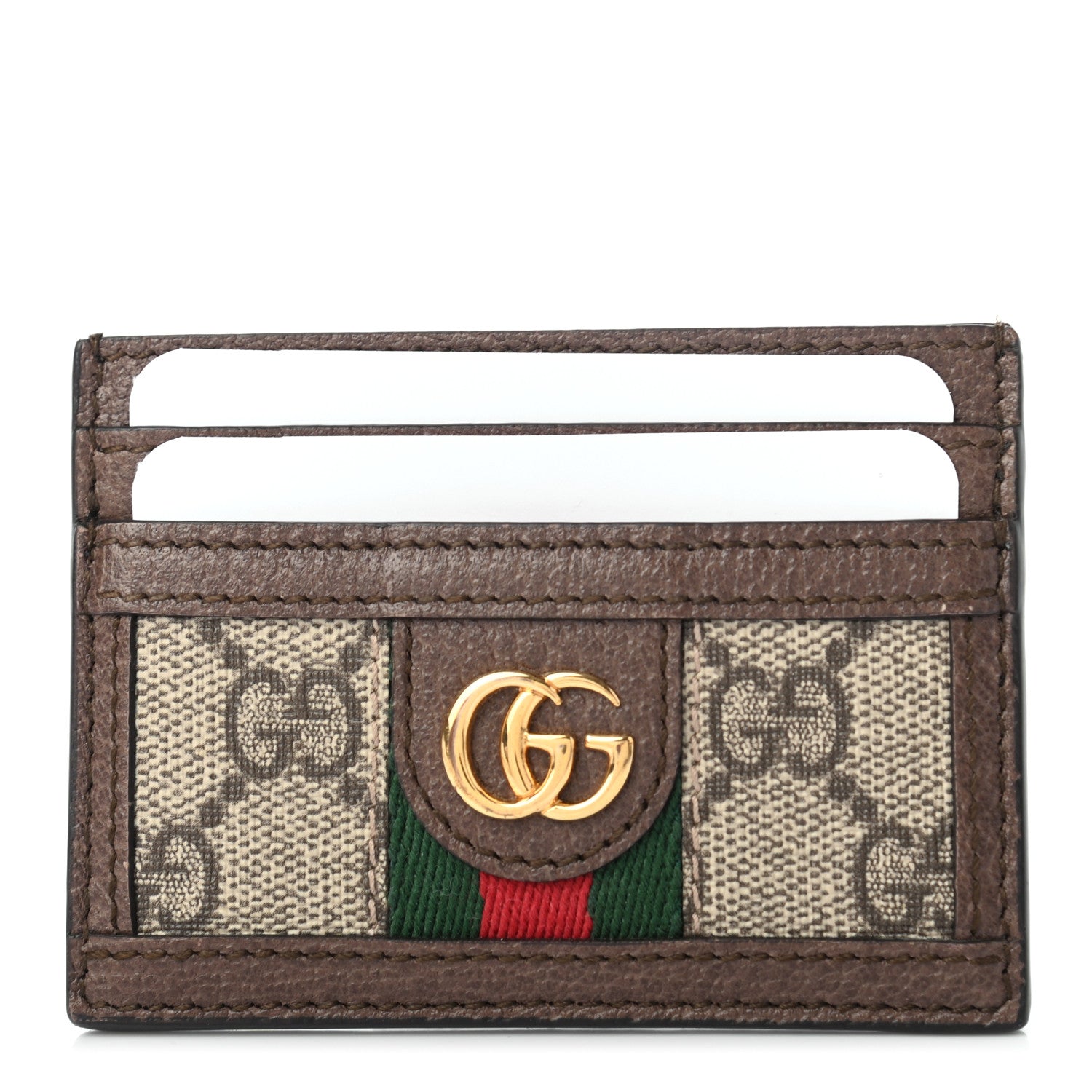 Gucci GG Supreme Monogram Ophidia Card Holder Brown 1 of 6
