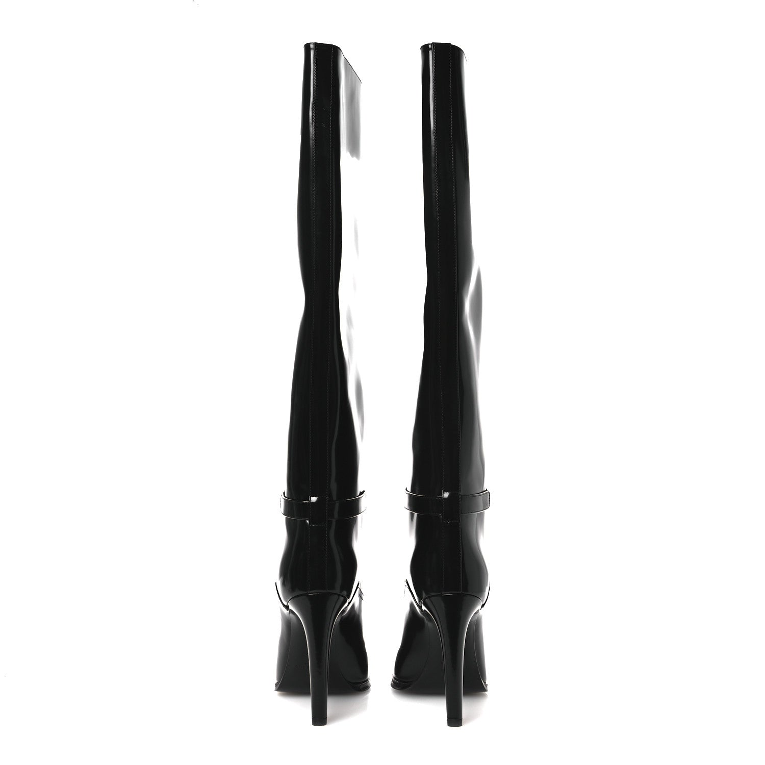 Saint Laurent Patent Calfskin Diane 100 Boots 39 Black 6 of 10