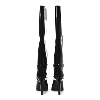 Saint Laurent Patent Calfskin Diane 100 Boots 39 Black 6 of 10