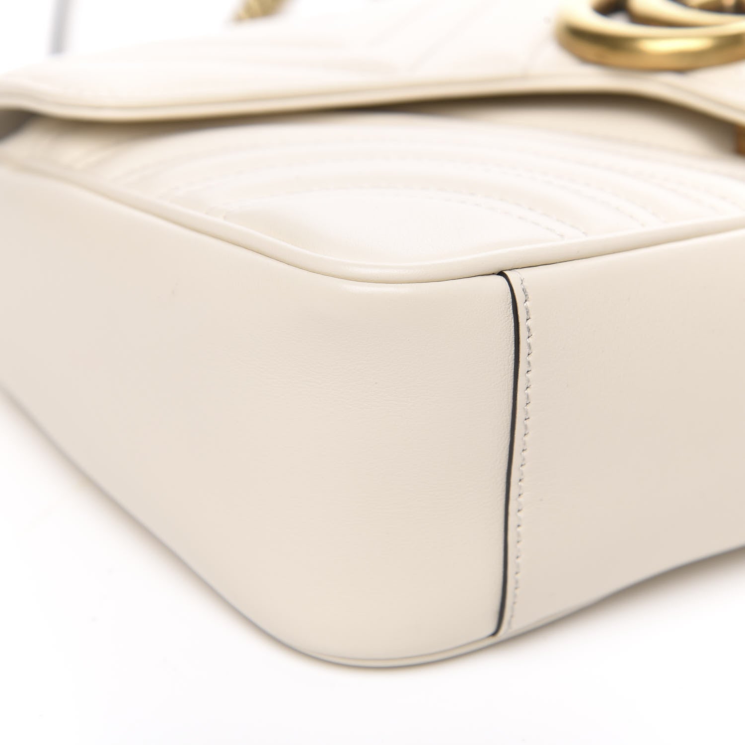 Gucci Calfskin Matelasse Small GG Marmont Shoulder Bag White 10 of 12