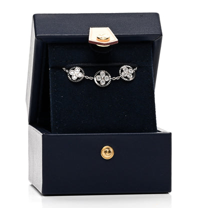 Louis Vuitton 18K White Gold Diamond Three Blossom BB Bracelet 4 of 4