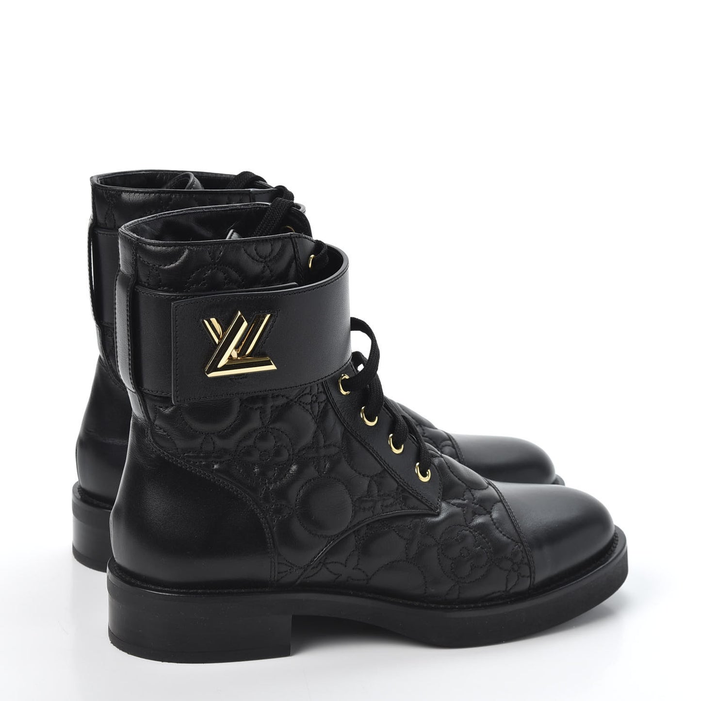 Calfskin Embossed Wonderland Ranger Boots 36.5 Black