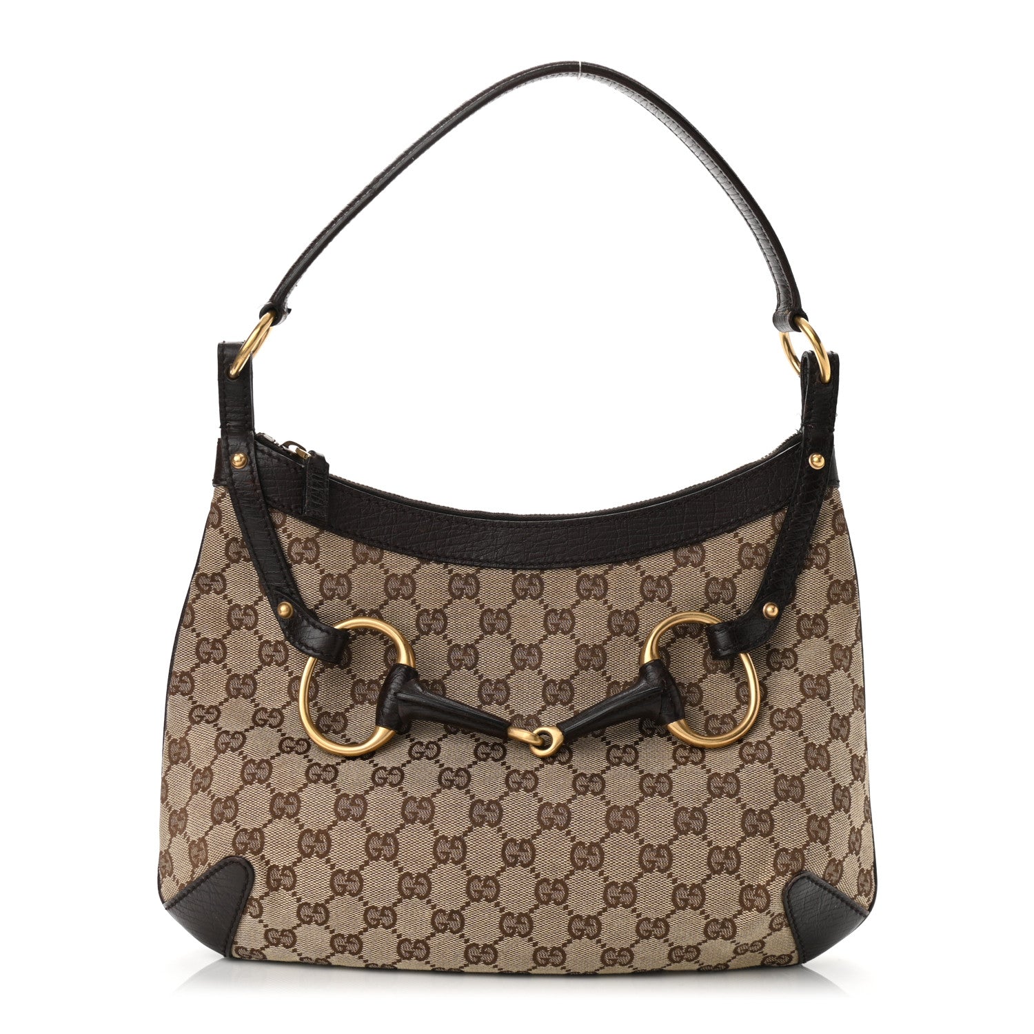 Gucci Monogram Horsebit Hobo Brown 1 of 12