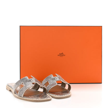 Hermes Lizard Oran Sandals 36 Ombre 11 of 11