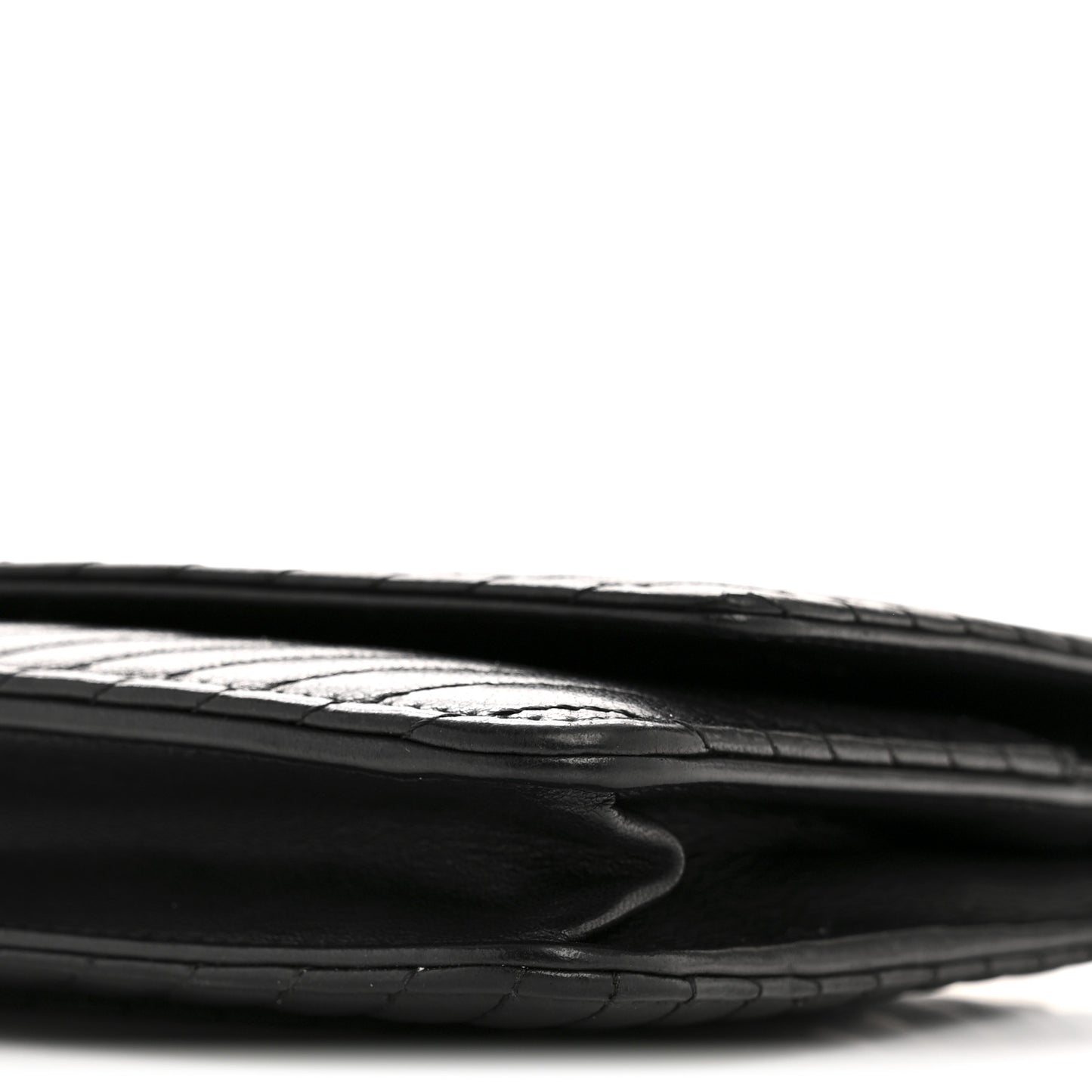 Lambskin Chevron Quilted Wallet On Chain WOC So Black