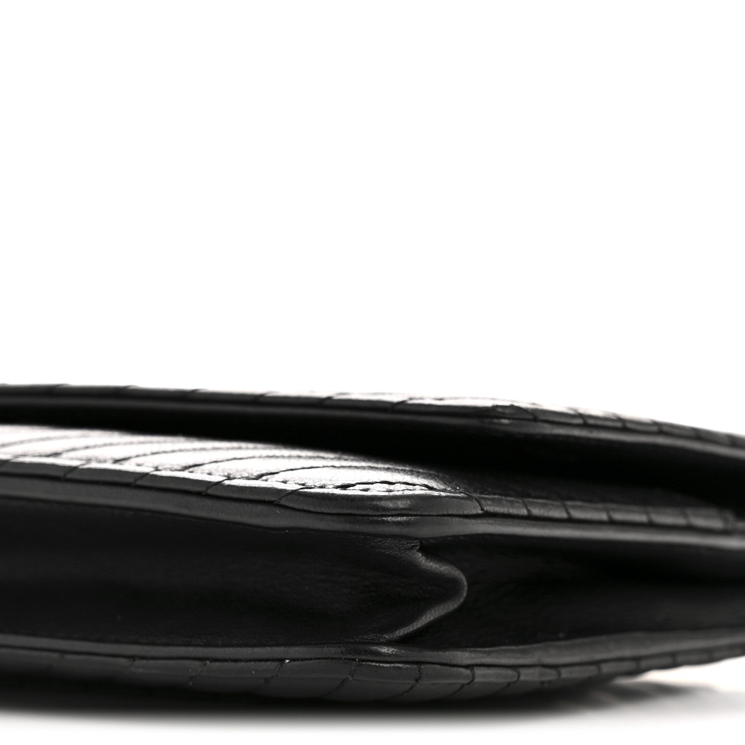 Chanel Lambskin Chevron Quilted Wallet On Chain WOC So Black 11 of 15