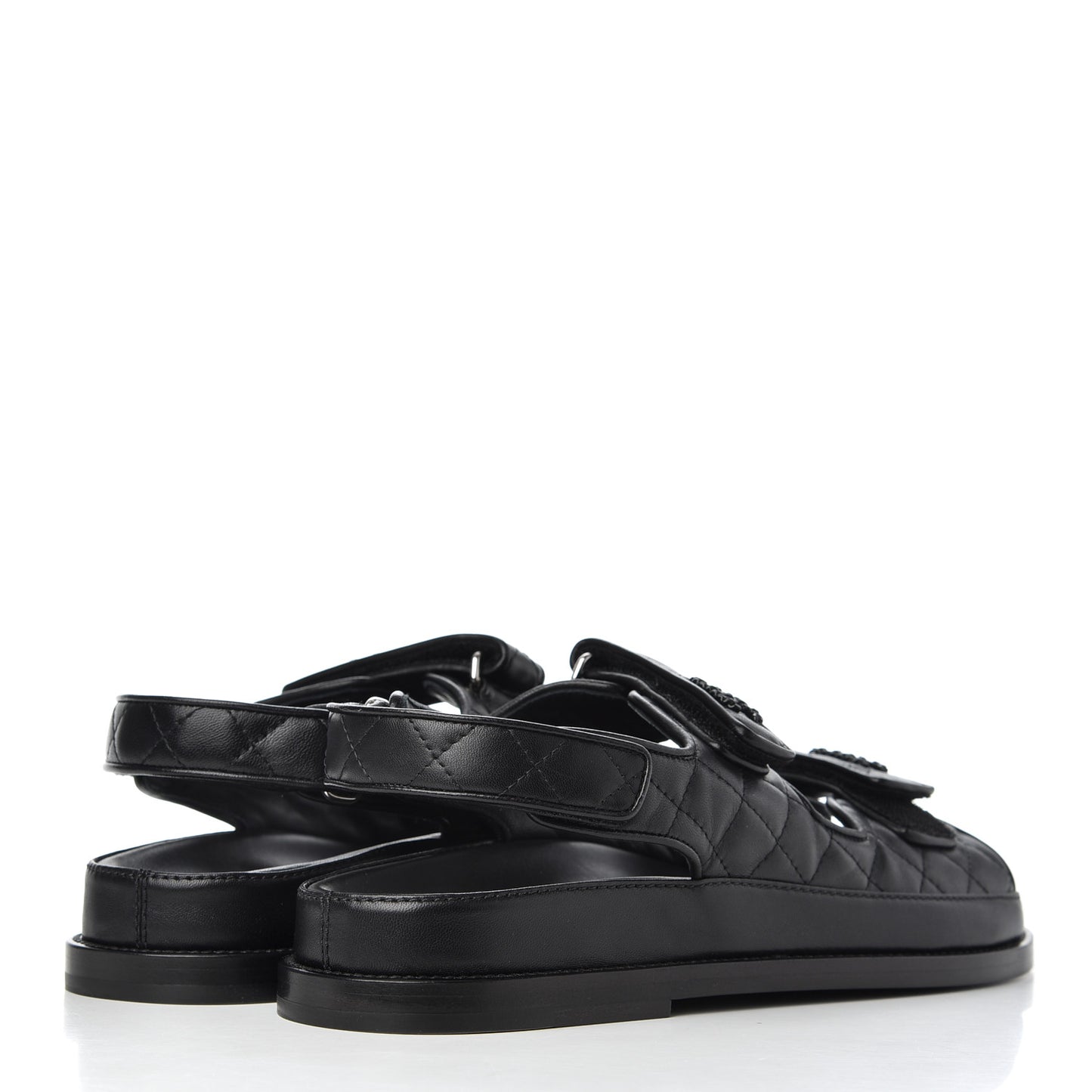 Lambskin Velcro Dad Sandals 38.5 Black