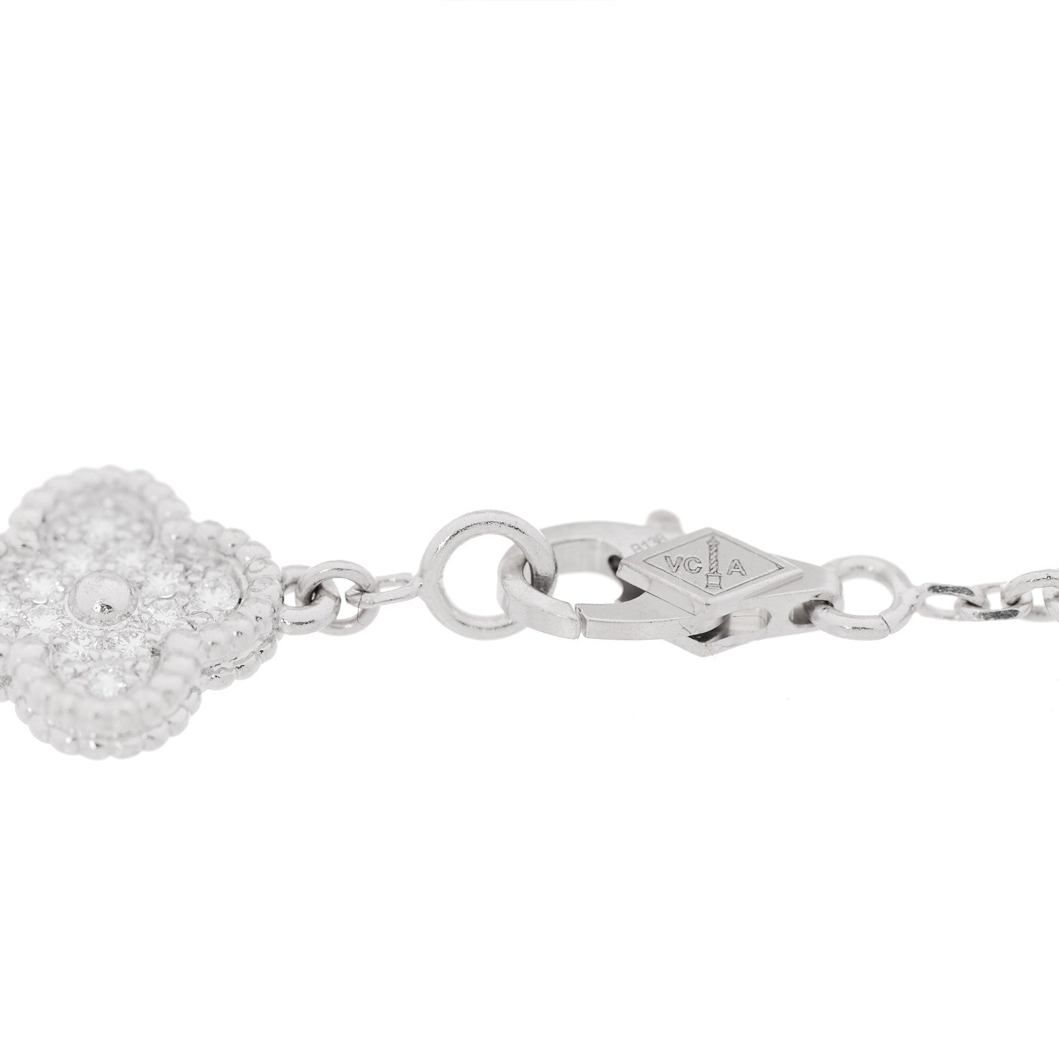 Van Cleef & Arpels 18K White Gold Diamond 6 Motifs Sweet Alhambra Bracelet 4 of 6