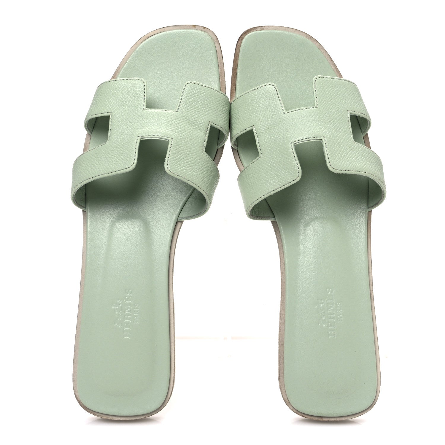 Hermes Epsom Oran Sandals 39 Vert Fizz 2 of 10