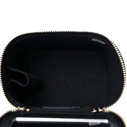 Chanel Lambskin Quilted Top Handle Mini Vanity Case With Chain Black 4 of 10