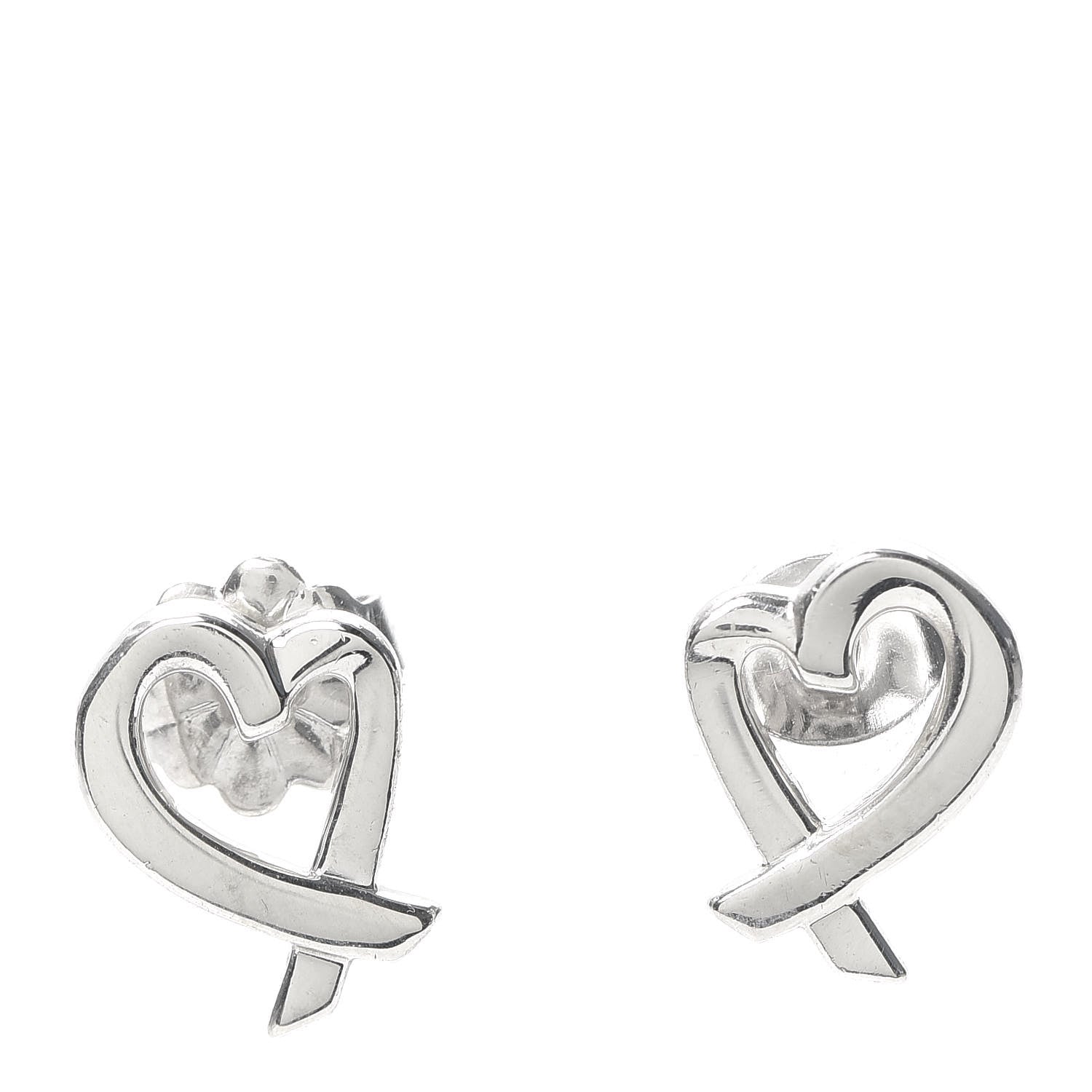 Tiffany Sterling Silver Mini Paloma Picasso Loving Heart Earrings 1 of 4