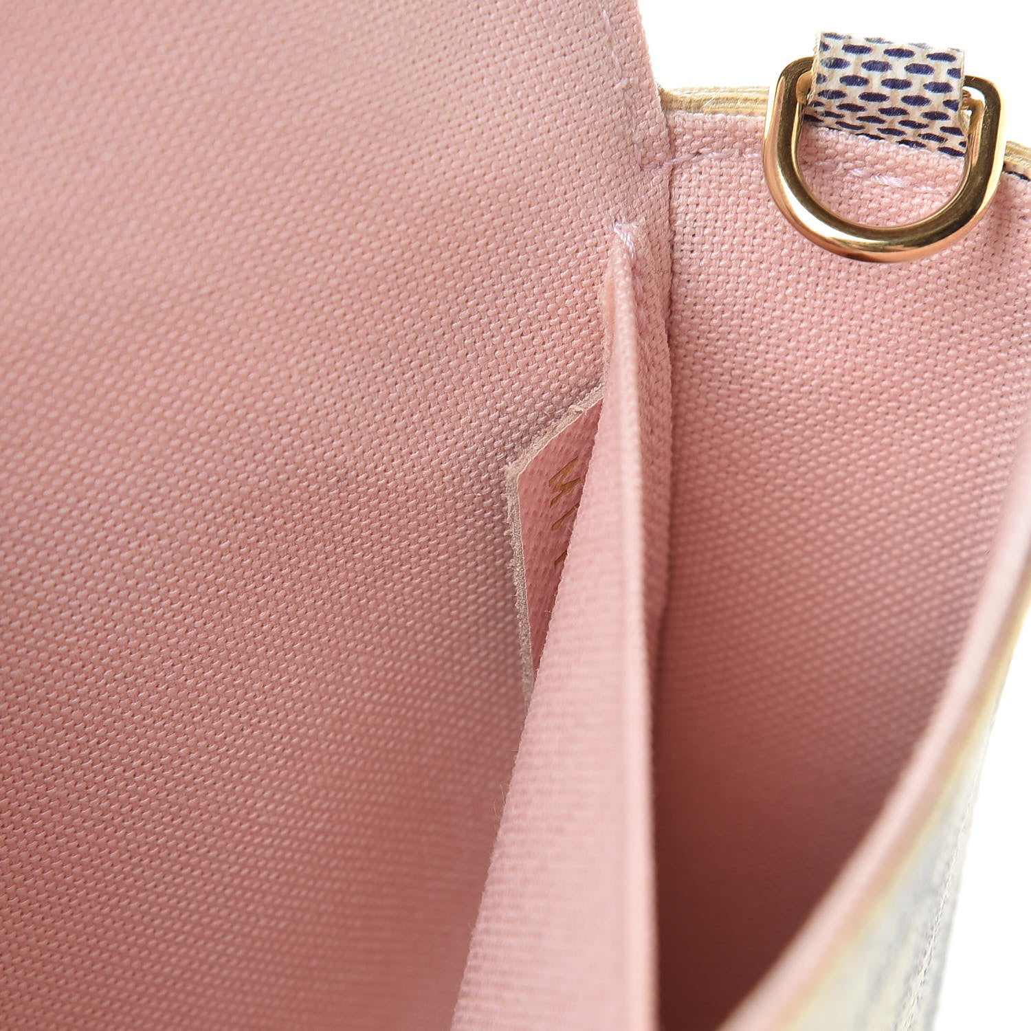 Louis Vuitton Damier Azur Pochette Felicie Chain Wallet Rose Ballerine 7 of 8