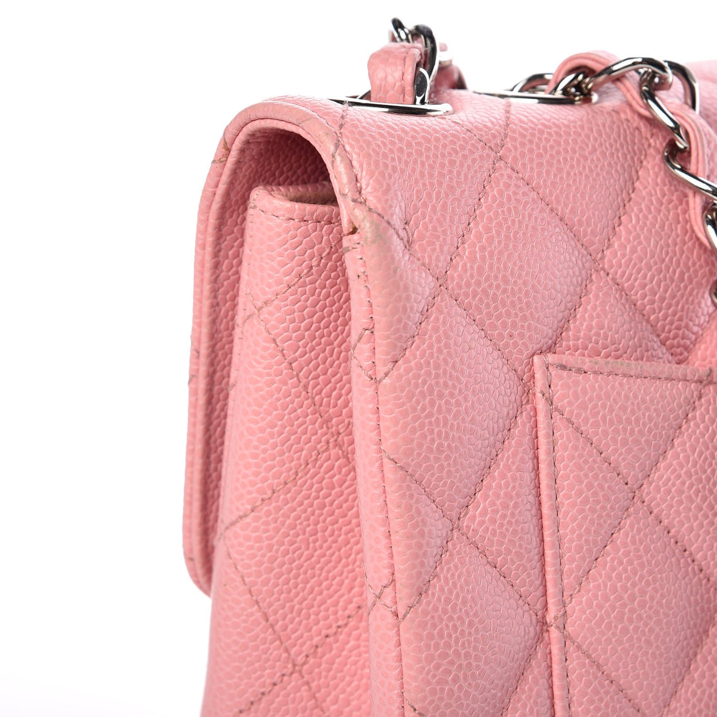 Caviar Jumbo Single Flap Pink