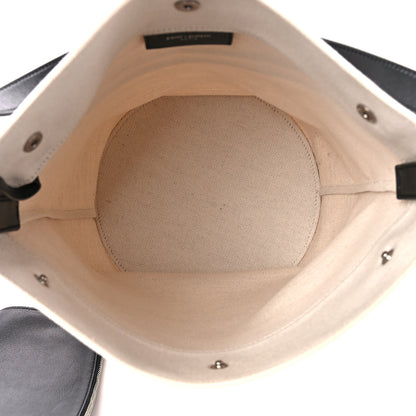Saint Laurent Linen Calfskin Rive Gauche Bucket Bag Greggio Natural 6 of 15