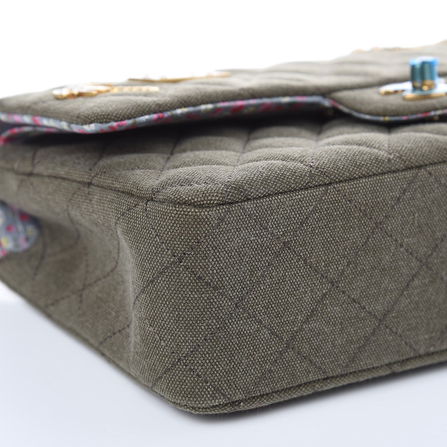 Toile Quilted Medium Cuba Double Flap Khaki