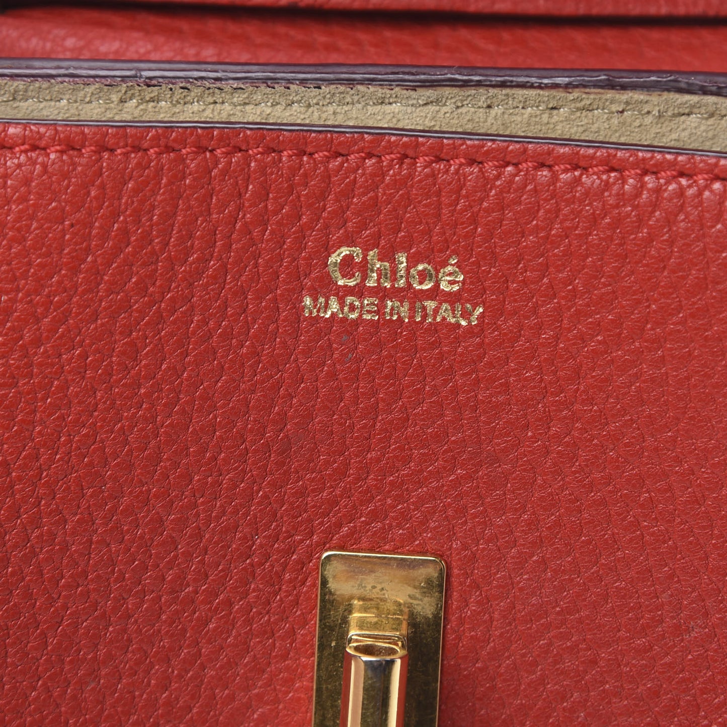 Grained Lambskin Nano Drew Shoulder Bag Plaid Red