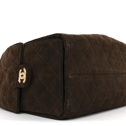 Chanel Suede Quilted Small Chanel 25 Handbag Dark Brown 9 of 10