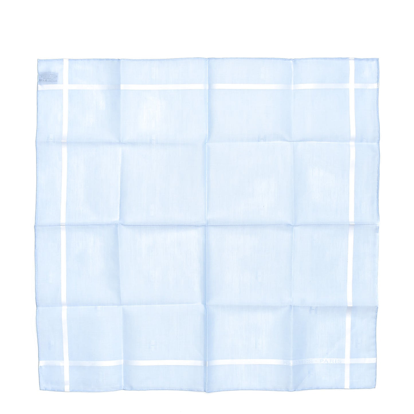 Cotton Hankachi Handkerchief Gift Set H Passant Jacquard d'H Bleu Ciel Bleu