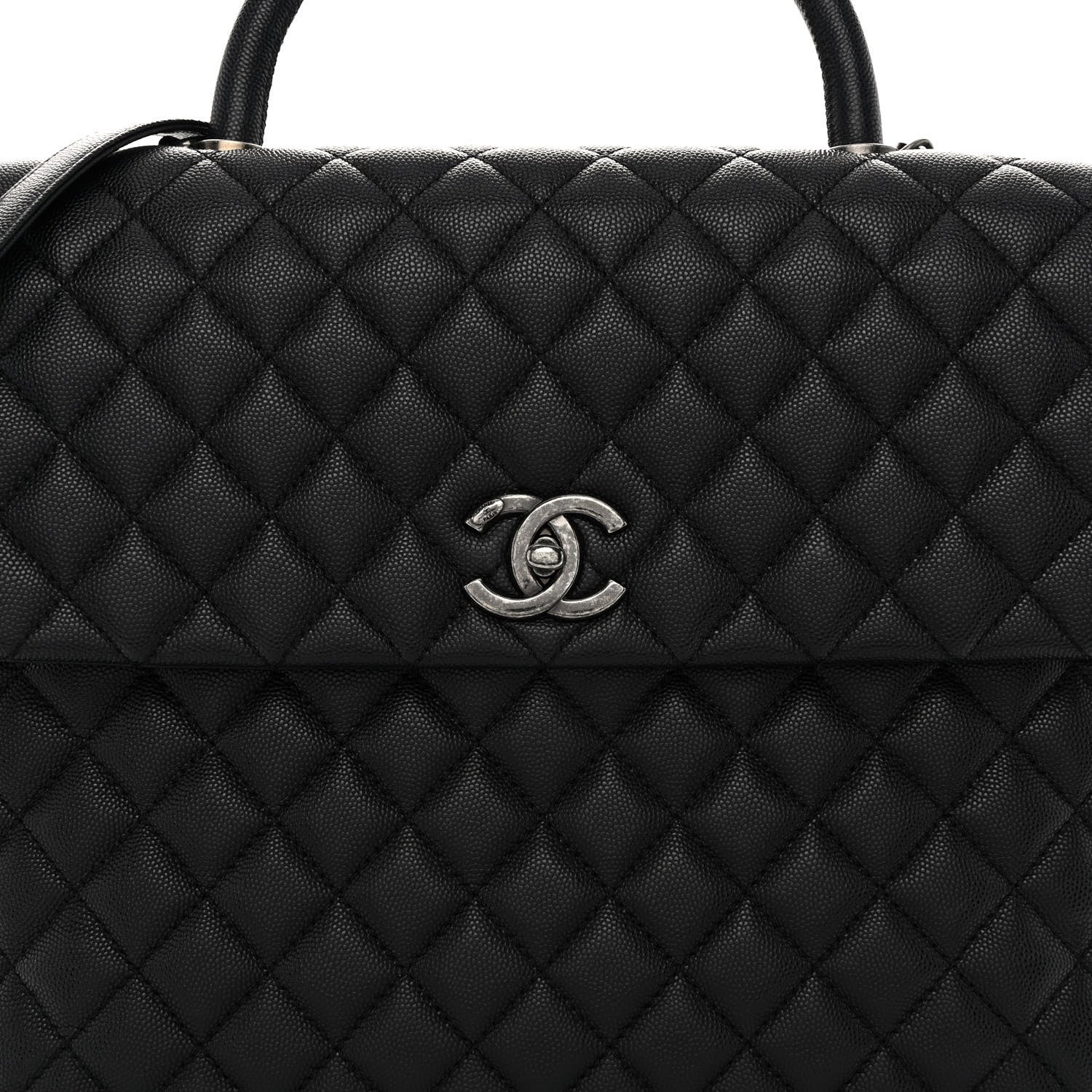 Chanel Caviar Quilted Large Coco Handle Flap Black 7 of 9