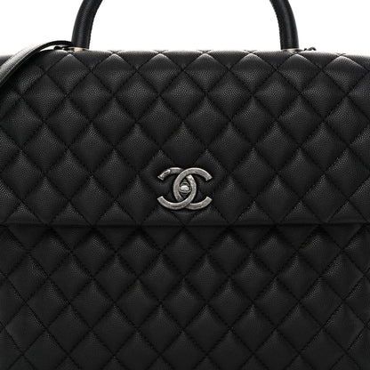 Chanel Caviar Quilted Large Coco Handle Flap Black 7 of 9