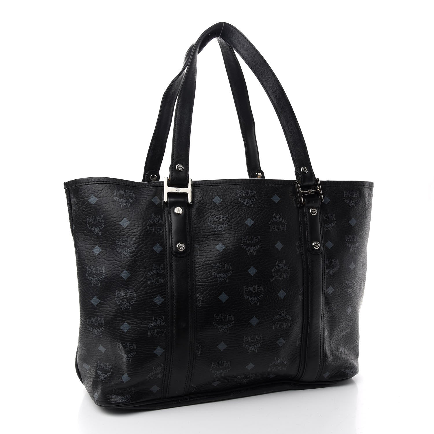 MCM Visetos Shopping Tote Black 3 of 13