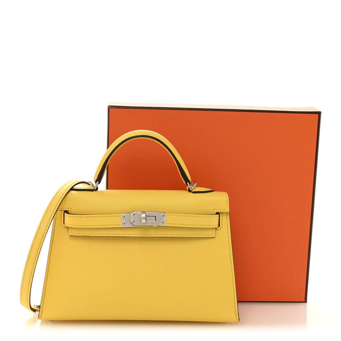 Epsom Mini Kelly Sellier 20 Jaune Mango