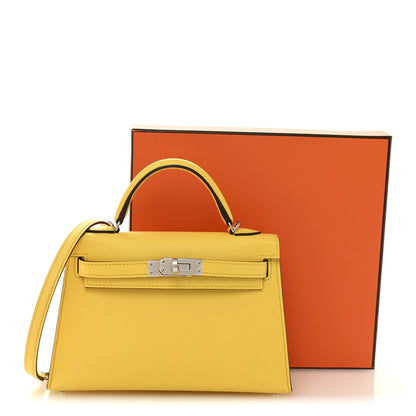 Hermes Epsom Mini Kelly Sellier 20 Jaune Mango 12 of 12