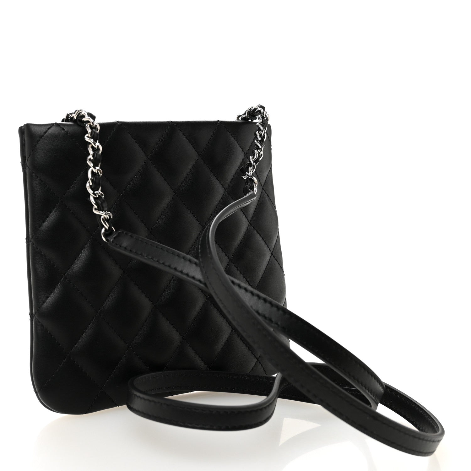 Chanel Lambskin Quilted Uniform Crossbody Bag Black 1797633
