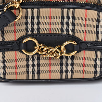 Burberry 1983 Knight Check Smooth Calfskin Link Camera Bag Black 10 of 10