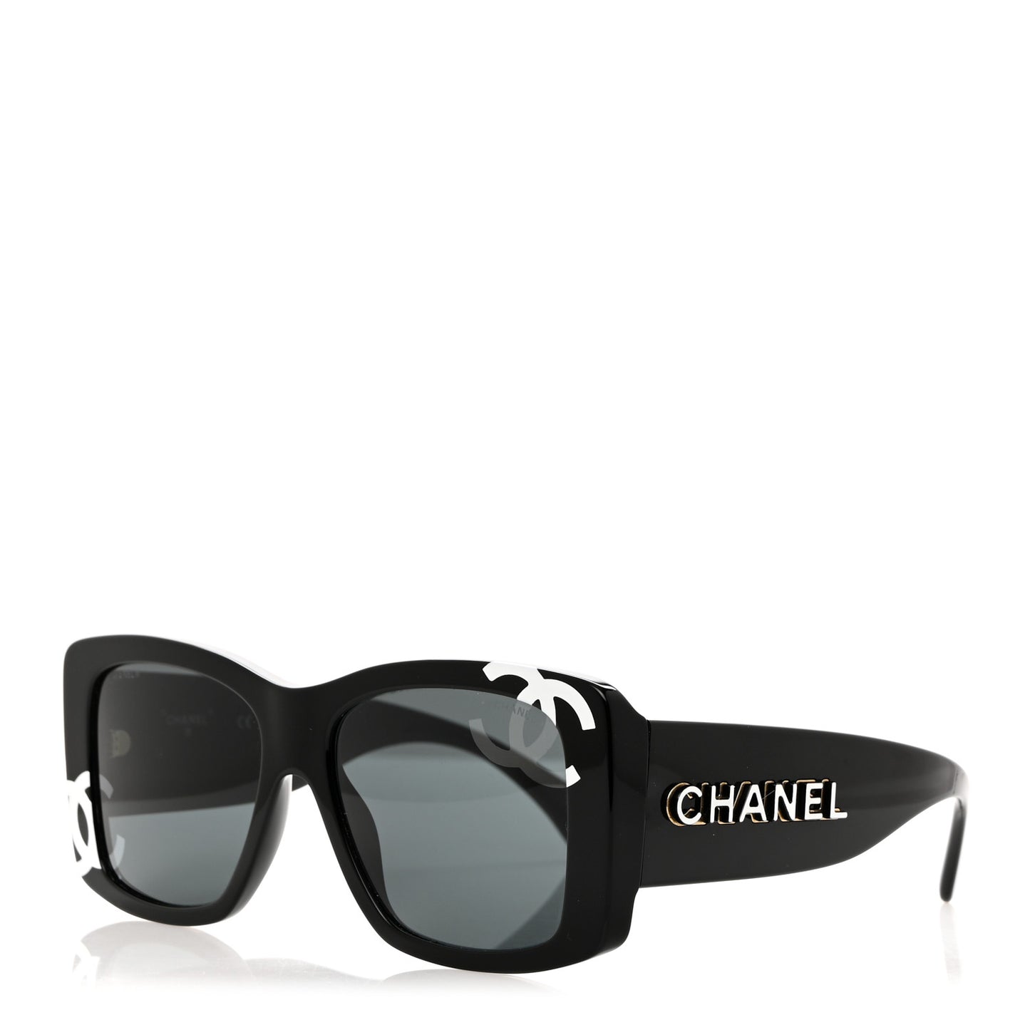 Acetate CC Logo Square Sunglasses 71472 Black